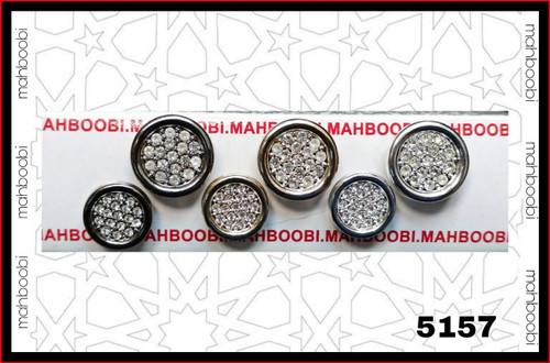 دکمه 2 سایز طرح فلزی مدل مجلسی نگین دار کد 5157 بسته 216 عددی